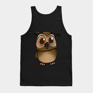 Cute Brown Kawaii Owl Tank Top